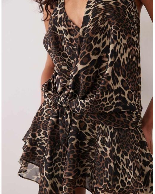 Tiger Mist Multicolor 2.0 Halterneck Drape Tie Side Multiway Chiffon Mini Dress