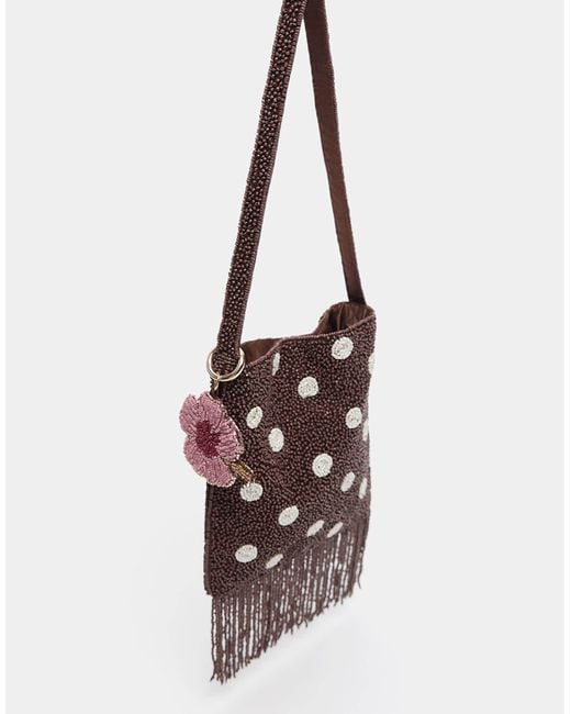 Pull&Bear White – verzierte schultertasche