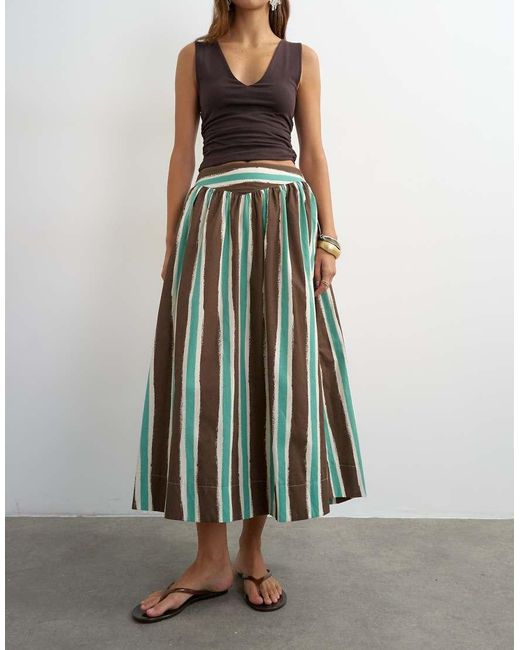 TOPSHOP Brown Co-ord Drop Waist Saloon Maxi Skirt