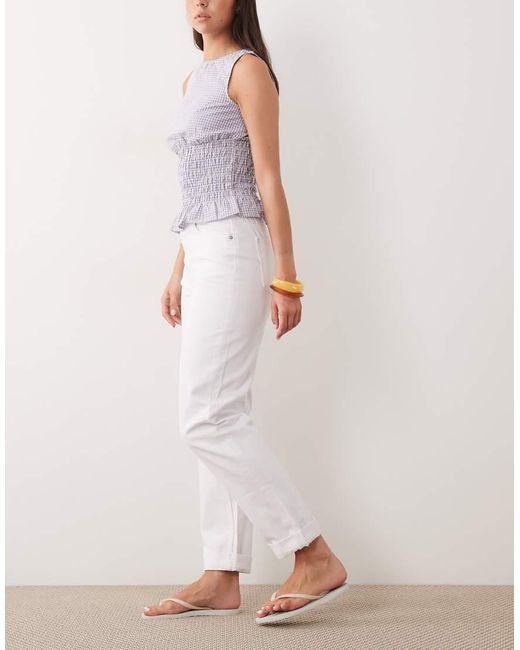 ASOS Pink Roll Up Hem Slouch Jean
