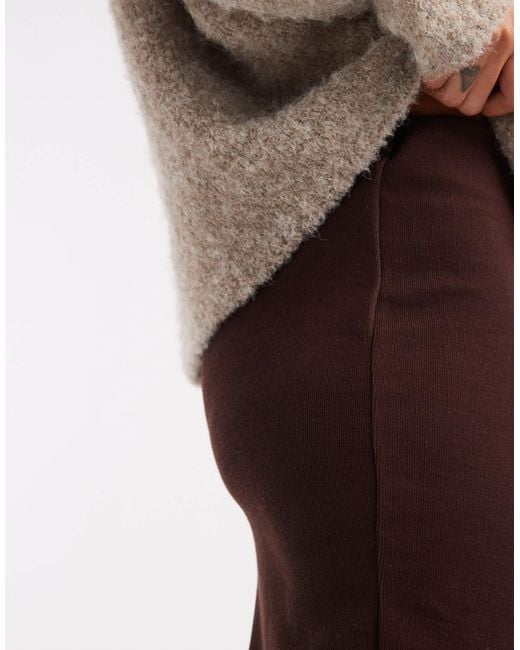 ASOS Black Wide Leg Heavyweight Rib Trouser