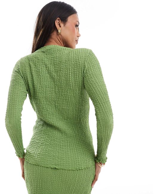 Mama.licious Green Mamalicious Maternity Textured Jersey Wide Sleeve Top Co-Ord