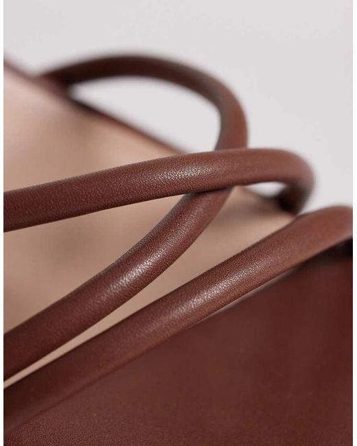 London Rebel Brown Ash Strappy Mid Block Heeled Sandals