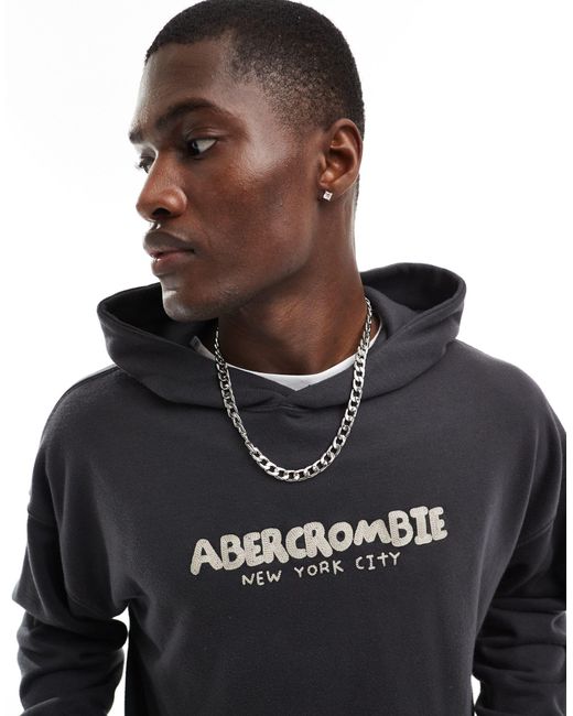 Abercrombie & Fitch – kapuzenpullover aus sommersweat in Black für Herren