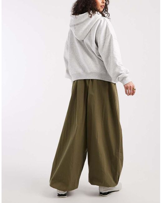 ASOS Natural Cotton Nylon Blend Pull On Balloon Trousers