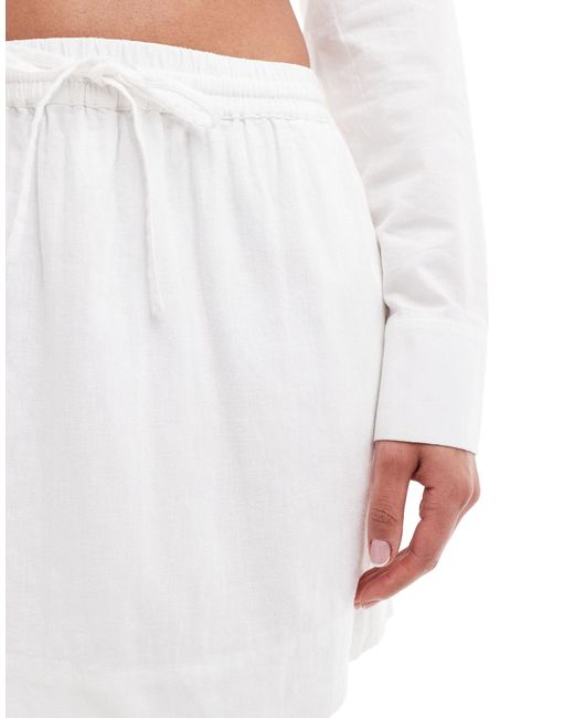 Nobody's Child White maggie Linen Mini Skirt