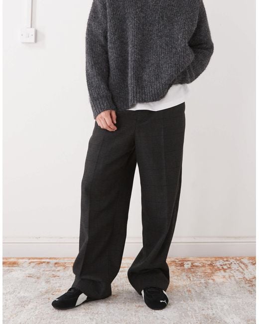 Weekday – uno – elegante, karierte loose-fit-hose in Black für Herren