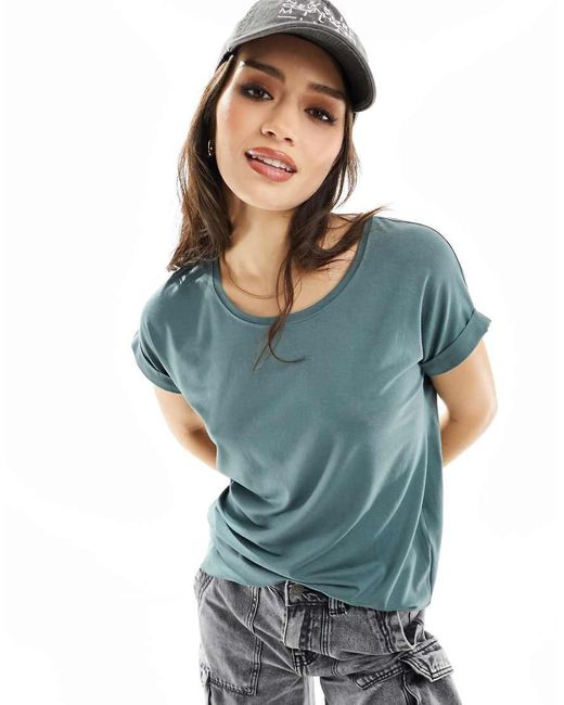 ONLY Blue Soft Round Neck T-shirt