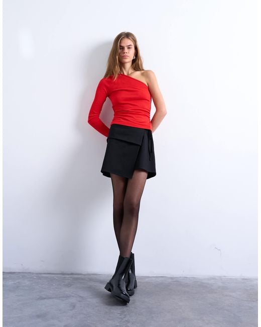 TOPSHOP Tailored Wrap Mini Skirt