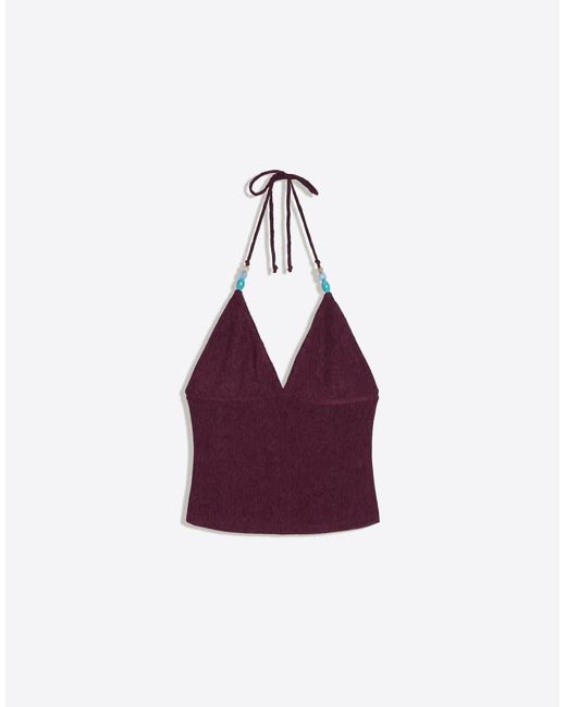 Bershka Purple Rustic Halter Top