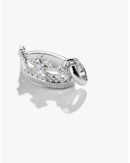 Thomas Sabo White Charm Pendant Crown With Stones Connect