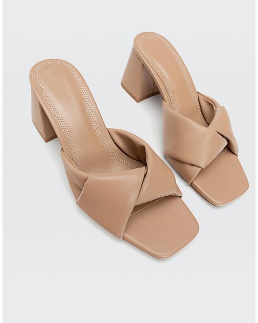 red peep toe block heels