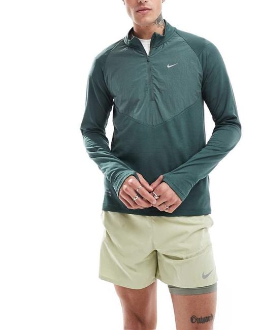 Nike Green Run Division Element 1/4 Zip Sweatshirt for men