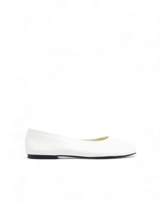 NA-KD Black Unlined Leather Ballerinas