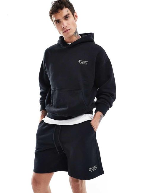 Abercrombie Fitch Small Scale Logo baggy Fit Sweat Shorts in Blue for Men Lyst UK