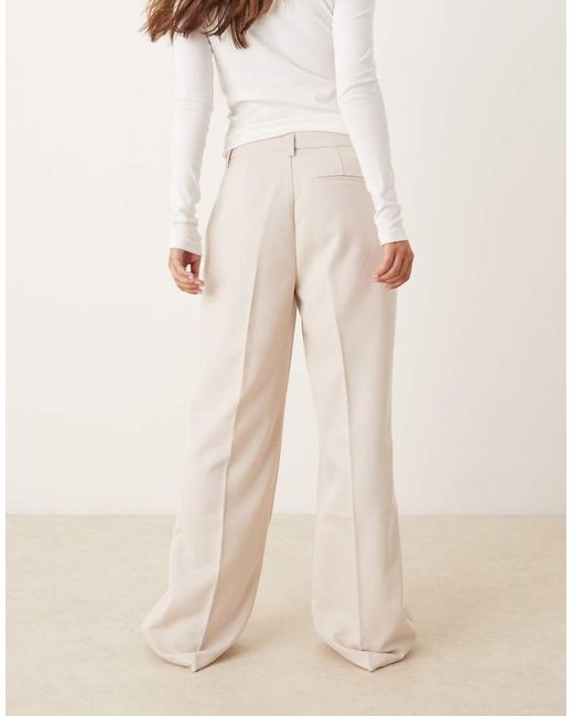 Gina Tricot Natural Tailored Wide Leg Trousers