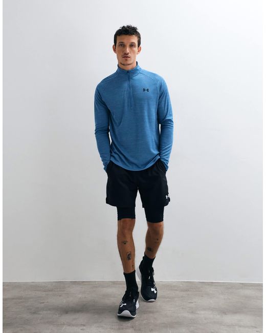 Tech texturé à demi-zip Under Armour pour homme en coloris Blue