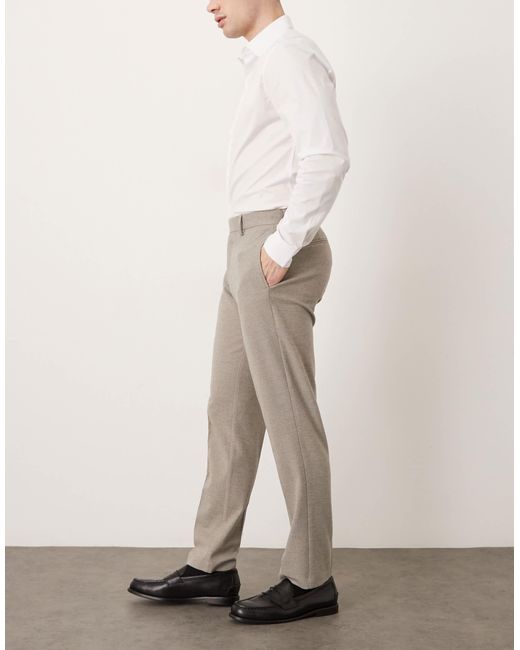 Pantalon élégant et ajusté en flanelle - chiné ASOS pour homme en coloris Natural