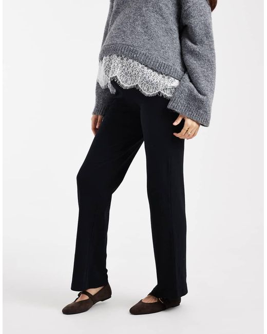 Mama.licious Gray Mamalicious Maternity Heavy Ribbed Wide Leg Trousers