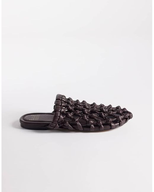 Bronx Brown Ann-aya Woven Flat Mules