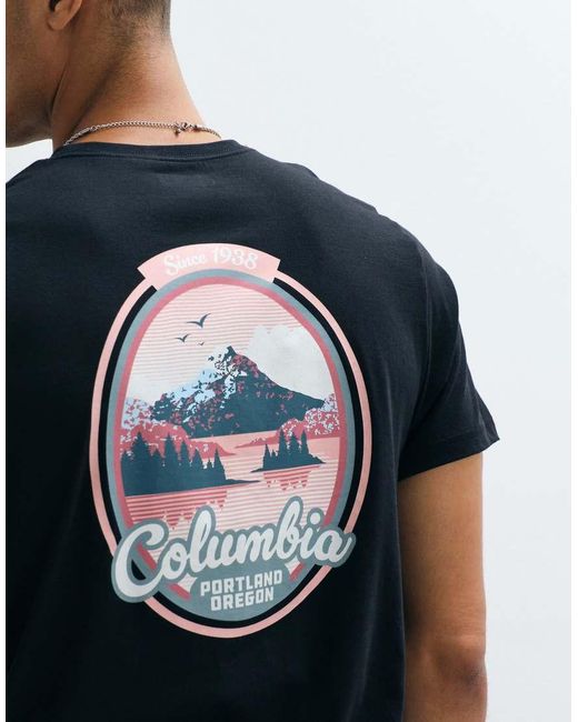 Columbia Black Csc Outdoor Back Graphic T-shirt for men
