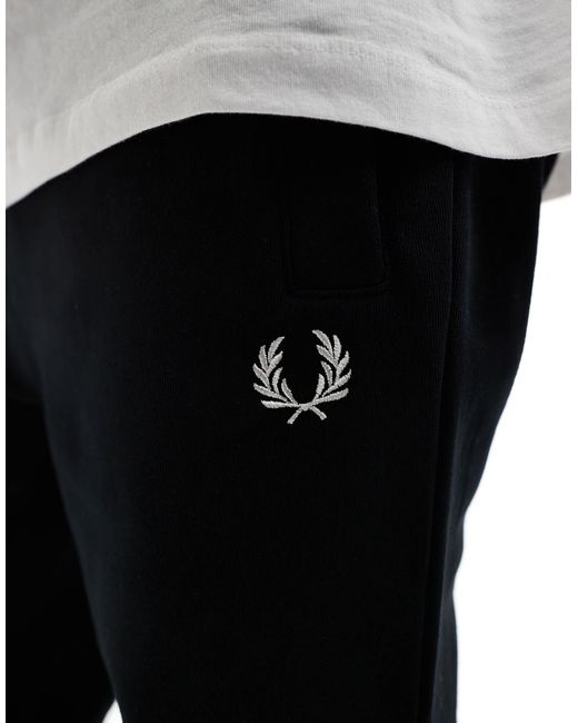 Fred Perry – jogginghose aus loopback-frottee in Black für Herren