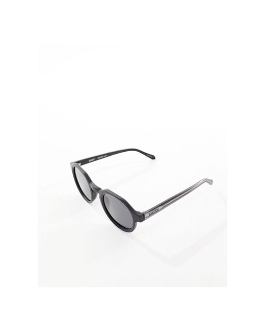 Quay - another - occhiali da sole rotondi smussati neri con lenti polarizzate di Quay in Green da Uomo