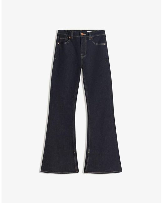 Bershka Blue Flared Jeans With Slit