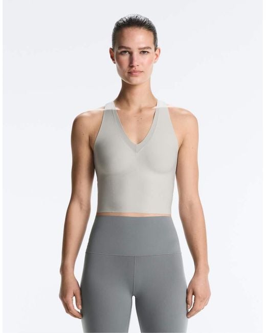 Oysho Gray Perfect-Adapt Strap Tank Top