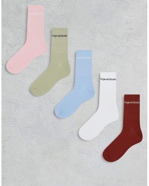 Jack & Jones White 5 Pack Sport Socks for men