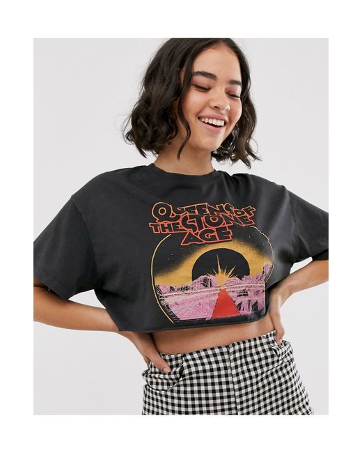 Bershka Gray Queens Of The Stone Age T-shirt