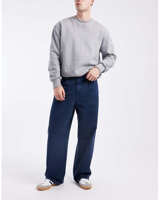 ASOS Blue baggy Pull On Trousers for men