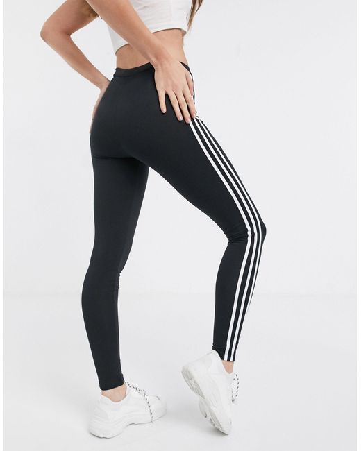 adidas originals adicolor three stripe leggings in black