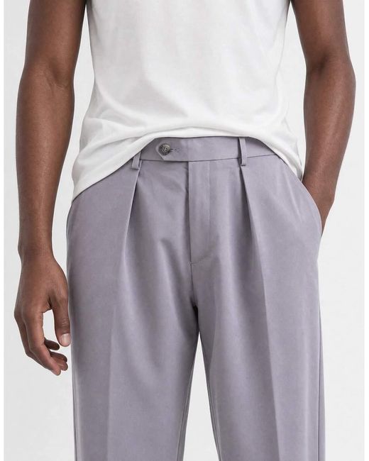 ASOS Gray Smart Oversized Tapered Pants for men