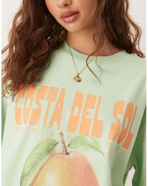 T-shirt oversize avec motif costa del sol ASOS en coloris Green