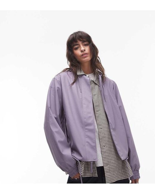 Rains Purple 18040 Waterproof Drawcord Jacket