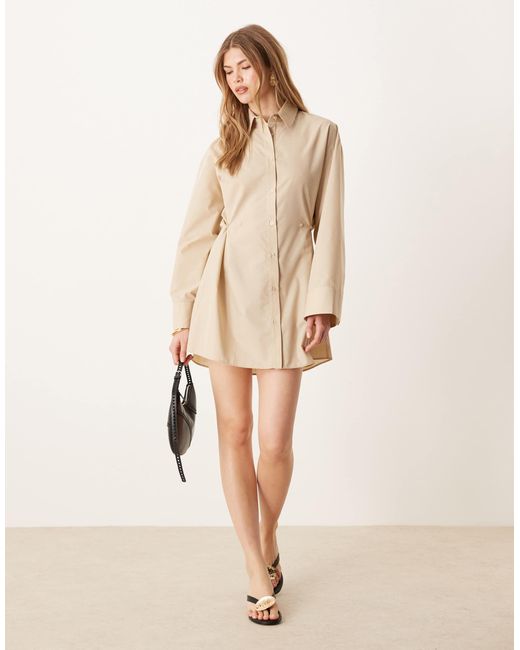 ASOS Natural – mini-hemdkleid