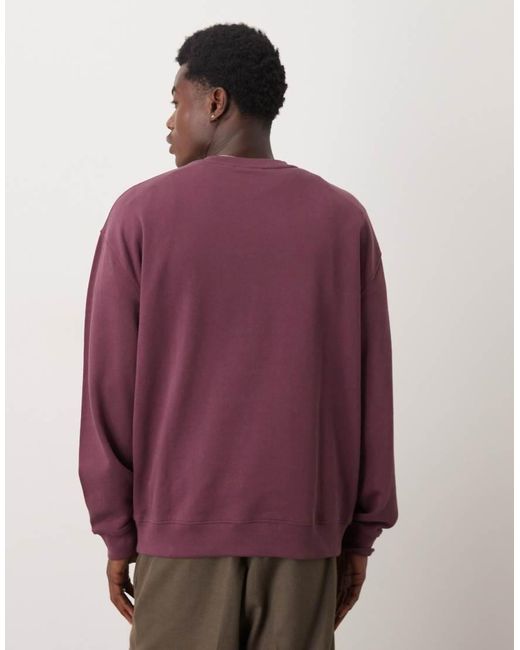 Lyle & Scott Purple Script Brushback Crew Neck Sweatshirt for men