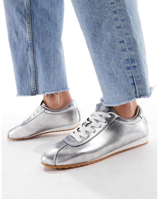 SEQWL Blue Drifter Lace Up Gum Sole Trainers