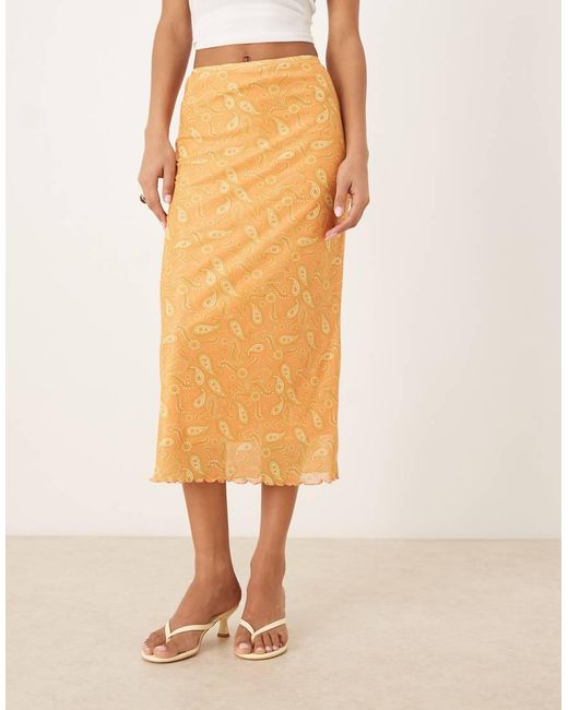 Glamorous Natural Low Rise Midi Skirt