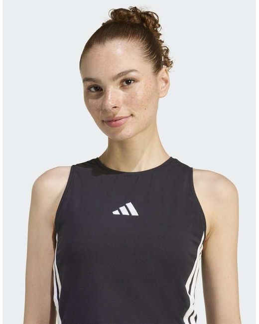 Adidas Originals Blue Essentials 3-Stripes Padded Tank