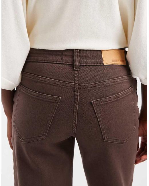 Noisy May White Yolanda Mid-rise Straight Leg Jeans