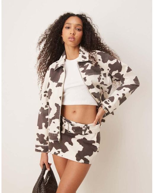 Abercrombie & Fitch Natural Zip Front Denim Jacket