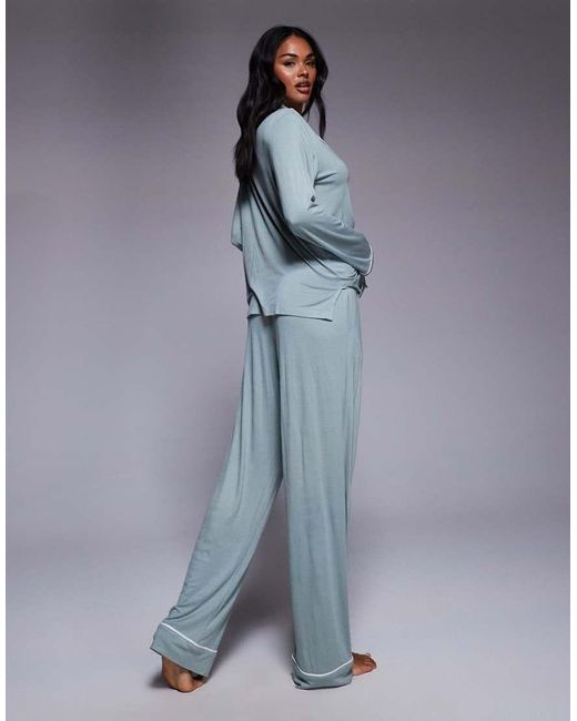 DKNY Blue Top And Pant Sleep Set