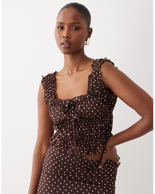 The Frolic Multicolor Exclusive Shirred Bow Detail Strappy Top