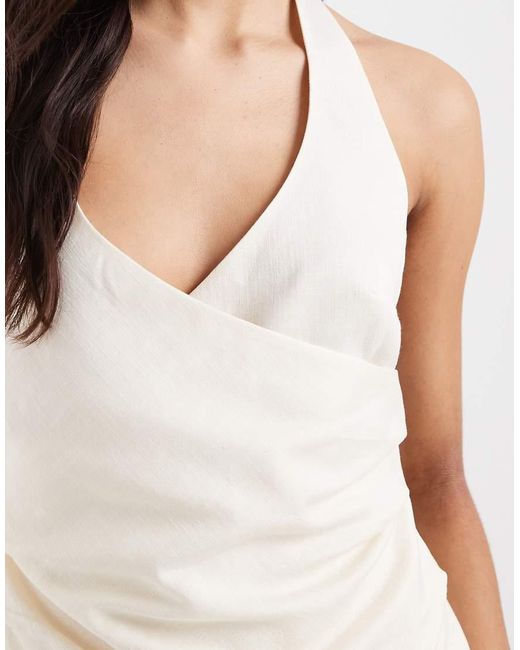 ASOS White Drape Halter Top