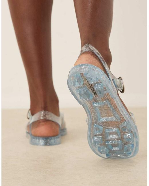 London Rebel Brown Evie Flat Jelly Shoes