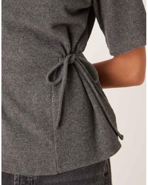ASOS Gray Supersoft Cinched Tie Side Tee