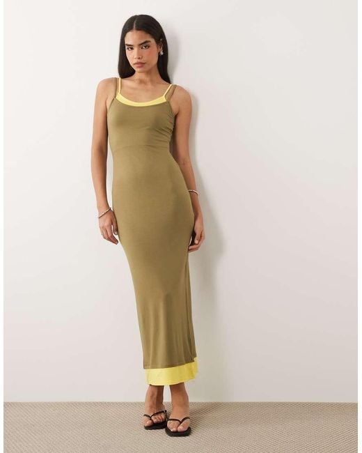 ASOS Multicolor Double Layer Maxi Dress