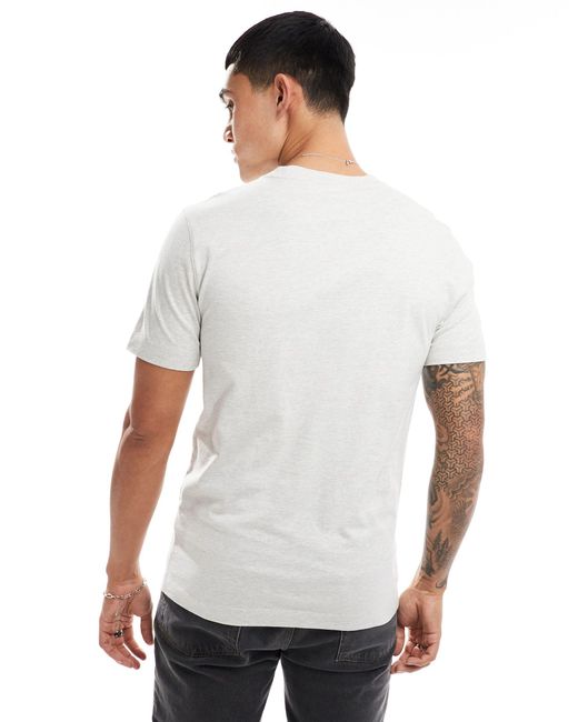 Camiseta gris jaspeado con logo en relieve icon Abercrombie & Fitch de hombre de color White